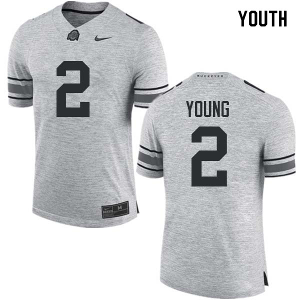 Ohio State Buckeyes Chase Young Youth #2 Gray Authentic Stitched College Football Jersey